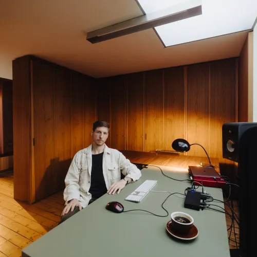 dennis bajer at desk in bauhaus studio